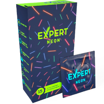 Светящиеся презервативы Expert Neon 15 шт