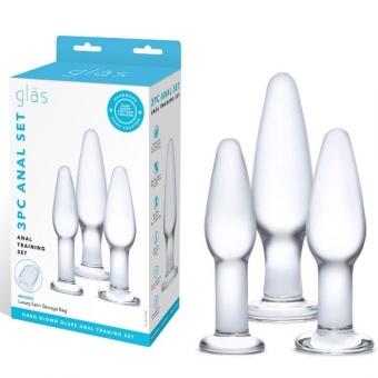 Набор из 3 стеклянных анальных пробок Glas Anal Set
