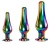 Набор из 3 радужных анальных пробок Rainbow Metal Plug Set