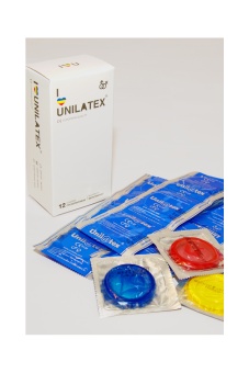Ароматизированные презервативы Unilatex Multifrutis цветные - 12 шт