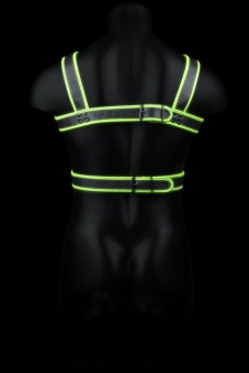 Стильная портупея Body Harness с неоновым эффектом - размер S-M