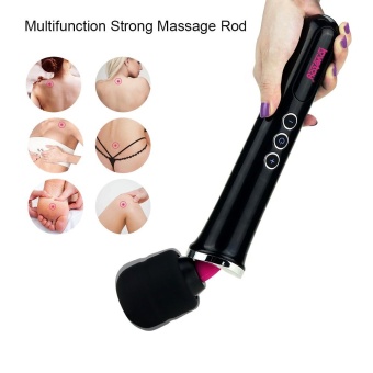 Черный вибростимулятор Training Master Ultra Powerful Rechargeable Body Wand - 30,5 см.