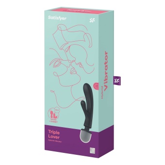 Двухсторонний вибромассажер Satisfyer Triple Lover серый
