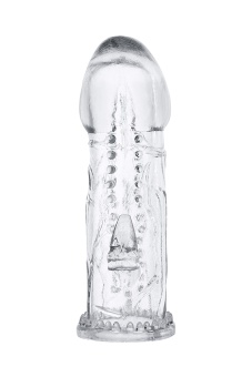 Прозрачная насадка на пенис с шипиками и коготком - 13,5 см. Прозрачная насадка на пенис с шипиками и коготком - 13,5 см.