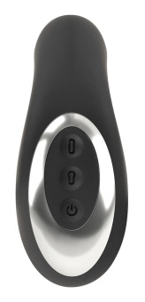 Черная анальная вибропробка с функцией расширения RC Butt Plug with 3 functions