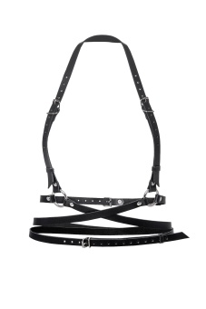 Черная кожаная портупея «Осанка»