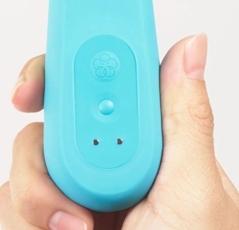 Голубой вибратор с подвижной головкой iroha Fit+ Aonami - 18 см.