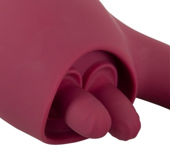 Малиновый вибратор с подвижными язычками 2 Function Vibrator - 20,6 см.
