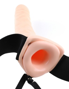 Реалистичный фаллопротез Pipedream Hollow Strap-on телесный - 19 см