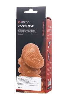 Телесная закрытая насадка с шишечками Cock Sleeve 008 Size L - 17,6 см