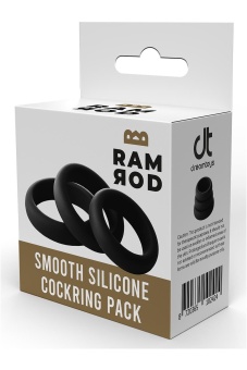 Набор из 3 черных эрекционных колец Smooth Silicone Cockring Pack