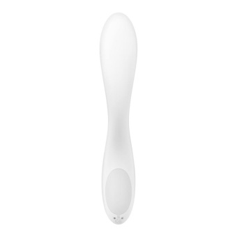 Белый вибромассажер Satisfyer Rrrolling Pleasure с движущимся шариком - 23 см