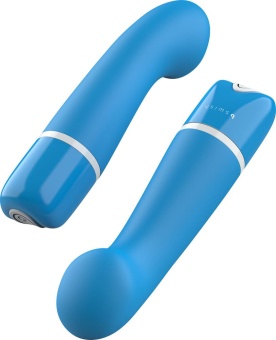 Голубой вибратор с изгибом Bdesired Deluxe Curve  - 15,2 см