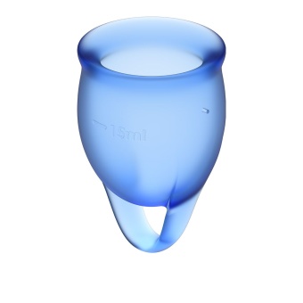 Набор из 2 менструальных чаш с петелькой Satisfyer синий