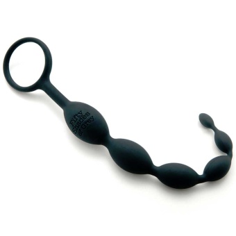 Анальная цепочка '50 оттенков серого' Pleasure Intensified Silicone Anal Beads чёрная