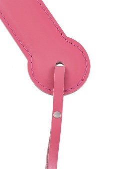 Розовый кожаный пэддл - 37 см.