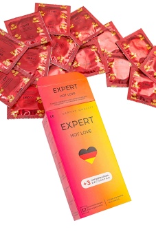 Презервативы EXPERT Hot Love с разогревающим эффектом - 12 шт.(+3 в подарок)