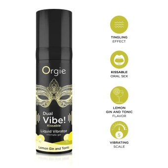 Гель для орального секса с эффектом вибрации Orgie Dual Vibe Джин-тоник 15 мл