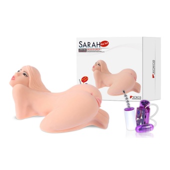 Мастурбатор Sarah с вибрацией мини-кукла ротик, вагина и анус
