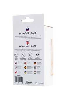 Фиолетовая анальная втулка Diamond Heart с прозрачным кристаллом - 8 см.