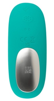 Зеленый вибратор SYLORA Unique Beads Vibrator - 17 см.