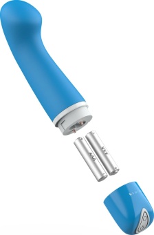 Голубой вибратор с изгибом Bdesired Deluxe Curve  - 15,2 см