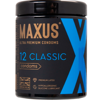 Набор классических презервативов Maxus Classic X-Edition 12 шт с кейсом