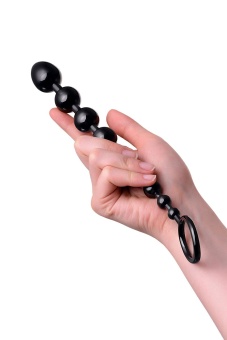 Анальная цепочка с кольцом Toyfa A-toys М чёрная