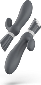 Серый универсальный вибратор Bfilled Deluxe Prostate Massager - 21 см