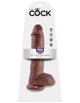 Фаллоимитатор на присоске с мошонкой King Cock with Balls 25 см коричневый