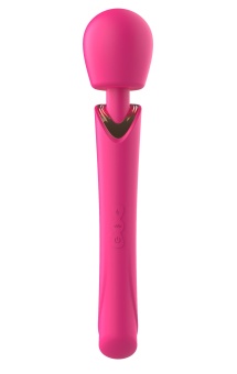 Розовый силиконовый вибратор-wand - 30 см.