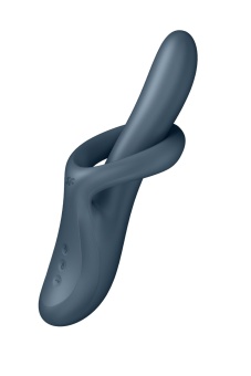 Серый вибратор-ротатор с функцией нагрева Heat Flex 4 - 23 см.