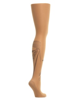 Колготки с принтом в виде метро на левой ножке