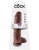 Коричневый фаллоимитатор-гигант на присоске 11  Cock with Balls - 28 см.