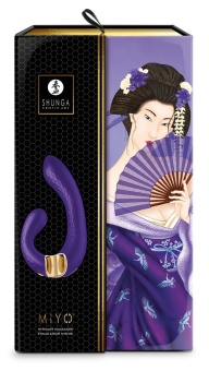 Вибратор с клиторальным стимулятором Shunga MIYO фиолетовый - 18,5 см