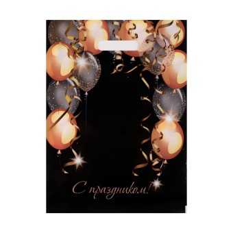 Пакет с вырубной ручкой и принтом в виде шариков (30х40 см)