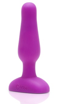 Маленькая анальная вибропробка B-Vibe Novice Plug фиолетовая - 10,2 см