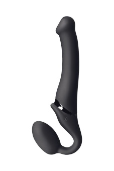 Безремневой страпон с вибрацией и пультом управления Strap-on-me XL чёрный
