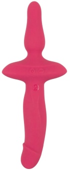 Розовый двусторонний вибратор 2in1 Vibrator   Butt Plug