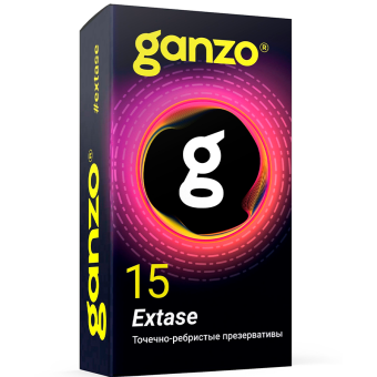 Презервативы Ganzo Extase с точечной и ребристой поверхностью 15 шт