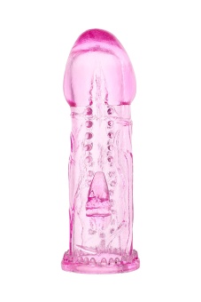 Розовая насадка на пенис с шипиками и коготком - 13,5 см. Розовая насадка на пенис с шипиками и коготком - 13,5 см.