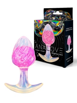 Розоватая анальная пробка со спиралевидным рельефом - 9 см.