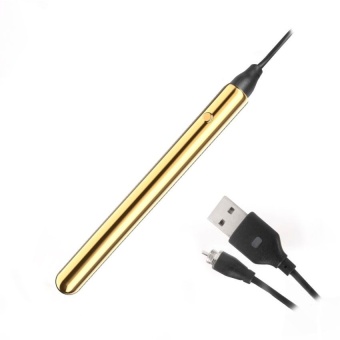 Золотистая подвеска-вибратор Genie Flirting Pen