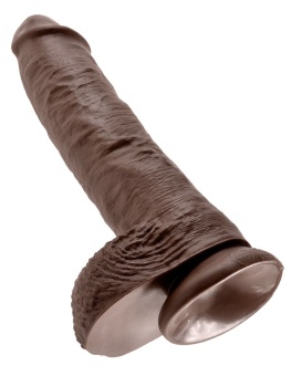 Фаллоимитатор на присоске с мошонкой King Cock with Balls 25 см коричневый