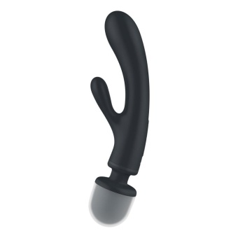 Двухсторонний вибромассажер Satisfyer Triple Lover серый