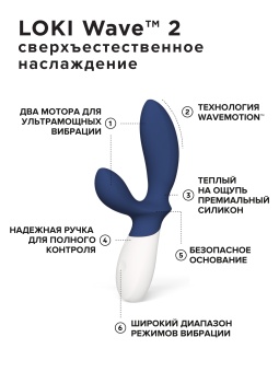 Массажер простаты Lelo Loki Wave синий Массажер простаты Lelo Loki Wave синий