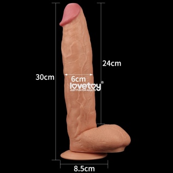 Большой реалистичный фаллоимитатор на присоске Legendary King Sized Realistic Dildo - 30 см.