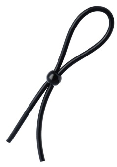 Черное лассо на пенис с одной бусиной Черное лассо на пенис с одной бусиной