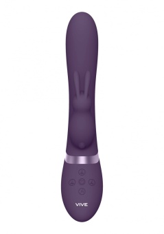 Фиолетовый вибромассажер-кролик Taka - 21,3 см.