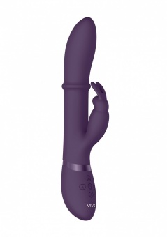Фиолетовый вибратор-кролик Halo со стимулирующим кольцом - 24,5 см.